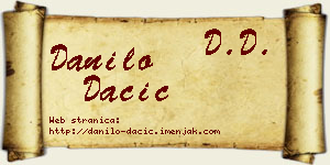 Danilo Dačić vizit kartica